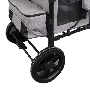 Hoge Kwaliteit Dubbele Steel Stalen Frame Kinderwagen Opvouwbaar Grote Ruimte Vier Zits Ademende Baby Wagon - Product Image 3