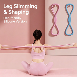 Dabojin Appareil d'étirement en silicone en forme de 8, Corde élastique de fitness et Bande de résistance de yoga antidérapante - Product Image 3