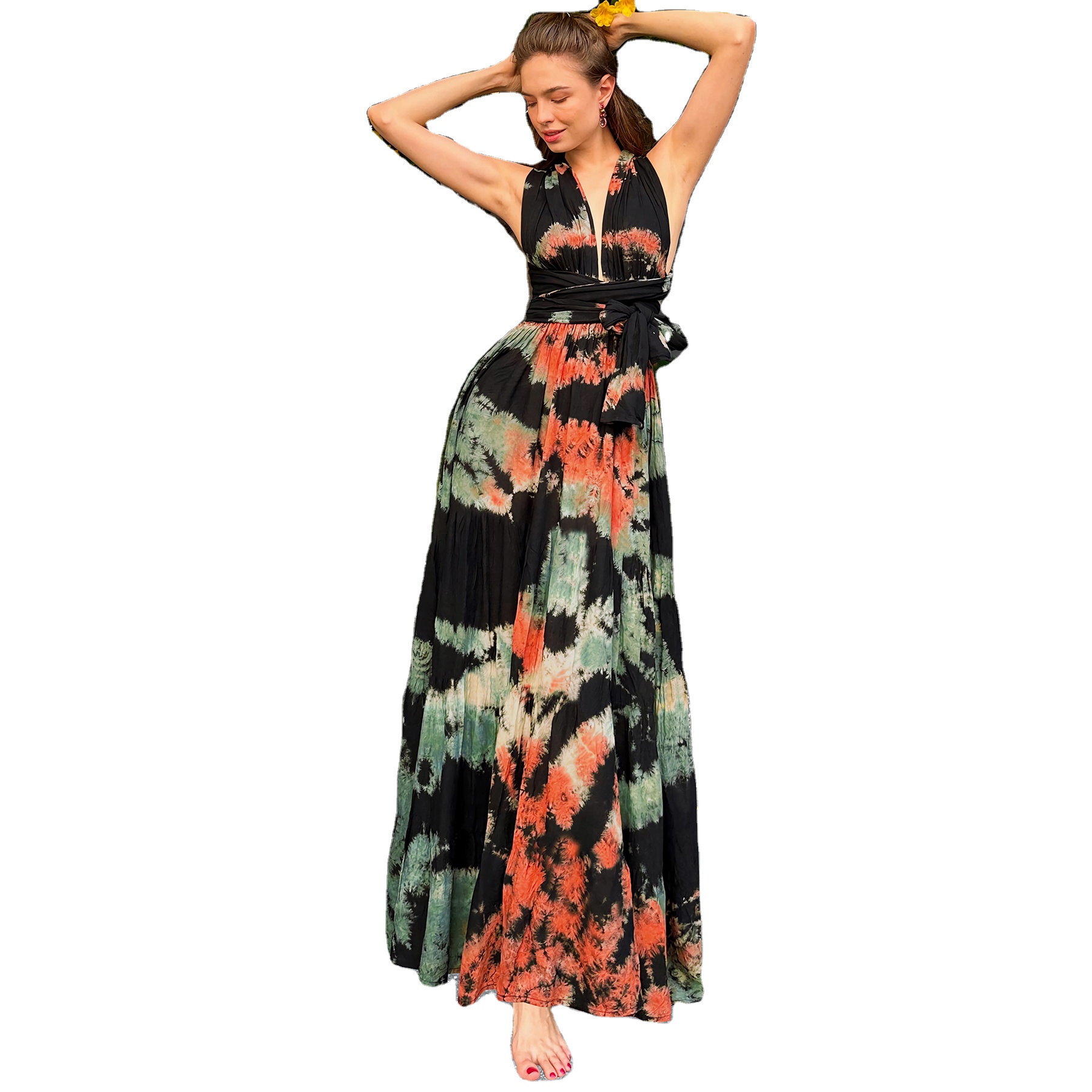 chinese dress ladies Green Infinity Dress/Wrap Convertible Bridesmaid Dress/Plus Size Floor 45 Inches / Plus(16-26) main image 0