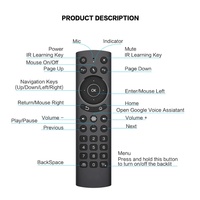 Télécommande vocale sans fil 2,4 G G20BTS Plus G20S PRO avec rétroéclairage et gyroscope pour boîtier TV Android H96 Max