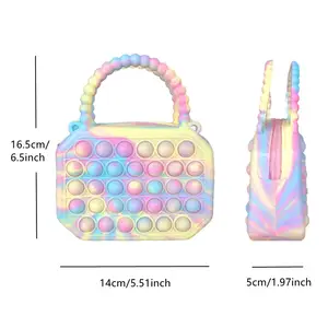 Waterproof Soft Silicone Fidget Kids Hand Bag Sensory Fidget Toy Bag for Stress Relief Cute Shoulder Bag