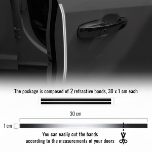 Adesivo per auto in fibra di carbonio riflettente 3D strisce di lusso 1X30 cm Logo con rotolo di lettere personalizzabile formato funzione di avvertenza 2 pezzi - Product Image 1