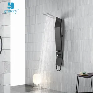 Sistema de ducha mural multifuncion panel de ducha de aleacion de aluminio torre de ducha efecto lluvia columna de ducha GA