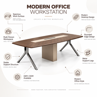 Tables de réunion de bureau haut de gamme, table de conférence moderne pour le bureau du PDG, du directeur général ou du chef d'entreprise, bureau de conférence administratif de grande taille