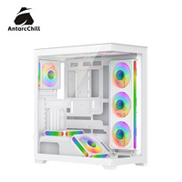 AntarcChill White Full Tower Panoramic Case Dual Chamber E-ATX ATX MATX ITX 360mm AIO USB 3.0 Factory Direct