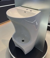 Station d'ablution islamique moderne en céramique, lavabo sur pied, lavabo pour les mains et les pieds, forme ovale, utilisation à domicile et à l'hôtel
