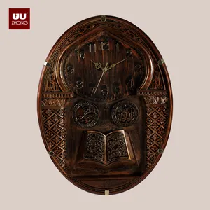 手作り特大レトロ素朴な装飾的な大きな木製の手サイレントヴィンテージ大きな壁時計