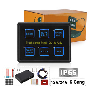 แผงสวิตช์หน้าจอสัมผัส Cnspeed 6 ช่อง 12V 24V IP65 กันน้ำ สำหรับควบคุมไฟรถยนต์ เรือ และเรือเดินทะเล - Product Image 5