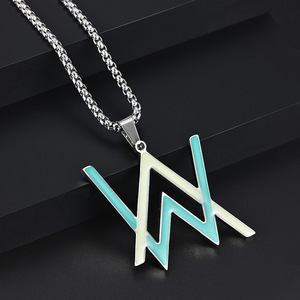 Collar de Moda <span class=keywords><strong>Alan</strong></span> Walker, Estilo Hip Hop, Collar Luminoso para Hombre, Colgante <span class=keywords><strong>Alan</strong></span> Walker - Product Image 2