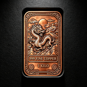 Barre de cuivre pur 999 de 1 kilo, motif dragon en relief, pièce rectangulaire, objet de collection artistique - Product Image 4