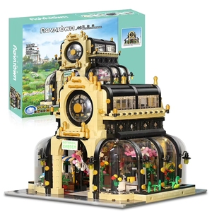 Mould <span class=keywords><strong>King</strong></span> 16019 MOC <span class=keywords><strong>Jardin</strong></span> botanique d'Aovatown avec éclairage LED, ensemble de briques à assembler, <span class=keywords><strong>jouet</strong></span> de construction DIY, <span class=keywords><strong>maison</strong></span>, vue sur la rue, ensembles de blocs de construction - Product Image 1