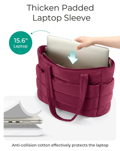 Lightweight Puffy Shopping <b>Bag</b> with Compartments Shoulder Tote <b>Bag</b> Handbag for Travel <b>Work</b> Gym - Product Image 2
