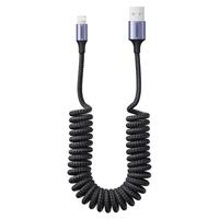 Cable USB Retráctil de Nylon para Vehículo US536 con Carga Rápida de 3A para iPhone
