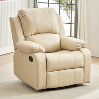 Fauteuil inclinable électrique multifonctionnel en cuir de style européen de première classe pour salon, avec massage et fonction balancelle