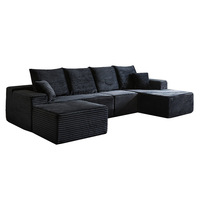 Canapé d'angle monoplace en velours côtelé, style minimaliste moderne pour salon, avec emballage sous vide mobile et compression sans cadre en boîte roulée