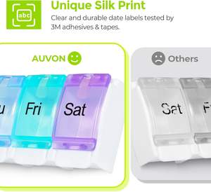 Pastillero pequeño de plástico llavero semanal (7 días) 4 veces al día organizador de pastillas con botón pulsador y planificador de vitaminas pastillero diario - Product Image 6