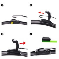 Accessoires de voiture Kction toutes saisons, pièces automobiles, essuie-glaces universels pour voiture, lame de wiper en caoutchouc souple sans cadre, crochet en J