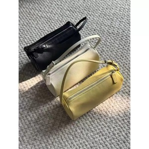 Niche Designer Premium Cylinder Pencil Bag Women's Fashion Top Handle Handbag Open <b>Light</b> Luxury Elegant Shoulder Purse Polyester - Product Image 1