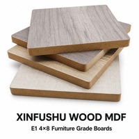 Panneau MDF mélaminé couleur bois Xinfushu 4x8, panneau de fibres stratifiées de qualité meuble moderne pour armoire et placard