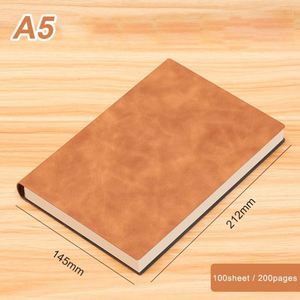 Wholesale 100 Sheets Thick Soft PU Leather <b>A5</b> <b>Notepad</b> Academic University Student Record Notebook Journal - Product Image 3