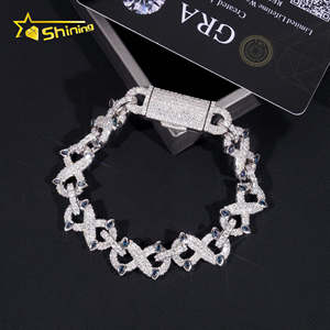 Solic Silver 925 Gold Plated Pass Diamond Tester Hip Hop Jewelry Custom Colored Moissanite Iced Out Cuban Link Chain Bracelet - Product Image 5