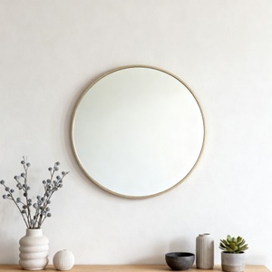 Modern Custom Large Wall Hanging <b>Mirror</b> 80cm 60cm 40cm 90cm Diameter Aluminium Frame <b>Silver</b> Black Aluminium Colors Made Glass - Product Image 1