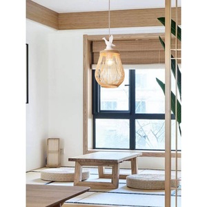 โคมไฟห้อยเพดานทรงนกสไตล์นอร์ดิกโมเดิร์นมินิมอล ทำจากไม้ไผ่สาน ขั้วหลอด E27 ประหยัดพลังงาน หลอดไฟ LED หัวเดียว เหมาะสำหรับร้านอาหาร ห้องน้ำชา โรงแรม - Product Image 2