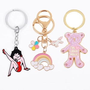 Promotion Custom Cheap Souvenir Metal Cartoon Anime Pendant Girl Creative <b>Key</b> <b>Chain</b> Women Cute Enamel Keychain - Product Image 3