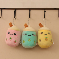 Vente en gros Mini boba thé porte-clés peluche poupée mignonne Boba peluche porte-clés pas cher Boba peluche porte-clés