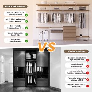 Armario Modular de Aluminio Moderno WINSEN, Estante para Ropa con Estantes, Almacenamiento de Armario Personalizado para Dormitorio - Product Image 3