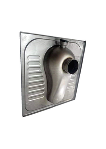 Cuvette de toilette moderne et confortable en acier inoxydable pour s'accroupir pour le nettoyage de la salle de bain - Product Image 3