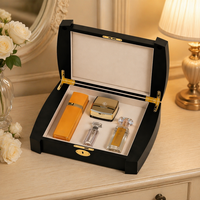 Boîte de rangement pour parfums en bois haut de gamme, boîte en bois d'ébène, logo personnalisé, emballage cadeau de luxe Ramadan Mubarak