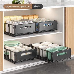 Étagère de rangement de <span class=keywords><strong>cuisine</strong></span> moderne et simple, panier coulissant pour armoire, boîte de rangement monocouche, tiroir coulissant sous évier, étagère à épices superposée - Product Image 6