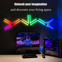 Barra de Luz LED RGBIC Inteligente para el Hogar, para Juegos, Deportes Electrónicos y Sala de Estar, Lámpara de Pared con Control Remoto, Material de PC