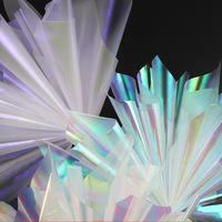 Papier d'emballage de fleurs holographiques imperméable à l'eau pour bouquet floral, fournitures de fleuriste, papier d'emballage pour cadeau de mariage, papier artisanal pour bricolage