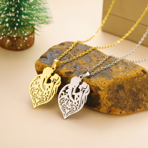 Collana con ciondolo In oro placcato autunno In amore In acciaio inossidabile collana con ciondolo gioielli regalo per donna uomo - Product Image 3