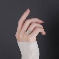 Bague de Fiançailles et de Promesse Ajustable en Argent Sterling 925 avec Moissanite VVS pour Hommes et Femmes, Bijoux Fins Personnalisés en Gros
