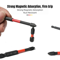 Jeu de 6 embouts de tournevis à impact, tête magnétique puissante, embout cruciforme S2, acier industriel haute dureté, embout de perceuse électrique