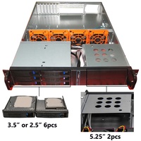 Carcasa de Servidor de 2U para Montaje en Rack con 6 Bahías de Disco SATA/SAS Intercambiables en Caliente, Conector MiniSAS/SATA