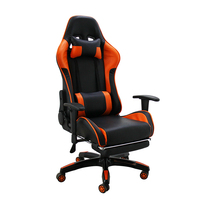 Chaise de bureau et de jeu moderne et confortable en cuir PU avec base pivotante en PP à hauteur réglable