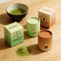 Ensemble de cadeaux de luxe en matériaux recyclés pour thé aux fleurs et sushis, avec boîte cylindrique en carton et boîte en carton assortie