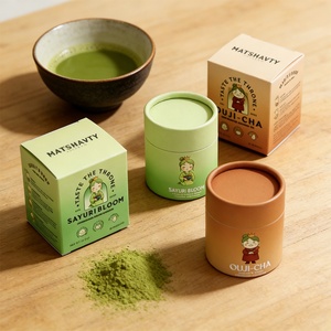 Custom Flower Tea Paper Cylinder <b>Box</b> with <b>Matching</b> Paper Cardboard <b>Box</b> Luxury Gift Cardboard Packaging Set for Herbal Tea - Product Image 1