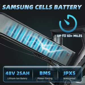 Bicicletta <span class=keywords><strong>Elettrica</strong></span> Ibrida <span class=keywords><strong>Pieghevole</strong></span> ZHENGBU Ultimo Modello, Impermeabile, con Ruote Grasse da 20 Pollici, Sospensioni Complete, 48V 1000W, Certificazione CEE - Product Image 3