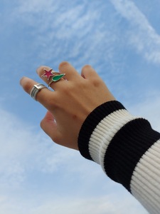 Accesorios de Anime, <span class=keywords><strong>Cosplay</strong></span> de <span class=keywords><strong>Hisoka</strong></span> Hunter, Anillo de Anime, Pendientes Creativos con Forma de Gota de Agua y Estrella - Product Image 6