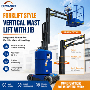 Chariot élévateur tout-terrain à pneus, capacité de montée de 30%, 200 kg, hauteur de travail de 12,5 m, mât de levage vertical pour chantier de construction et terrains extérieurs - Product Image 1