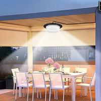 Lampe solaire TSINYE pour abri de jardin, éclairage extérieur/intérieur, détecteur de mouvement, lampe suspendue, lampes solaires avec télécommande, 5 modes pour garage