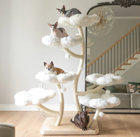 Coloré grand grand arbre à chat tour escalade fleur hamac arbre à chat avec des poteaux en peluche et en sisal de qualité supérieure meubles pour chat