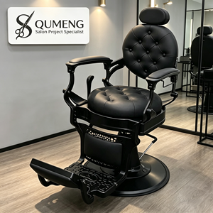 Z Factory Supply Black Green Gold Classic Vintage Barber <b>Chair</b> Hydraulic Pump Reclining 360 Degree <b>Swivel</b> Eco-Friendly Salon Spa - Product Image 1