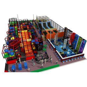 จีนแทรมโพลีนเด็ก GYM อุปกรณ์ปีนเขาผนังในร่ม Trampoline Park - Product Image 1