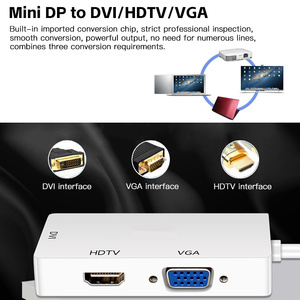 Adaptateur Mini DP DisplayPort vers HDTV compatible VGA DVI 3 en 1 Convertisseur de câble Mini DP pour <span class=keywords><strong>MacBook</strong></span> <span class=keywords><strong>Pro</strong></span> Air Mini DisplayPort - Product Image 4